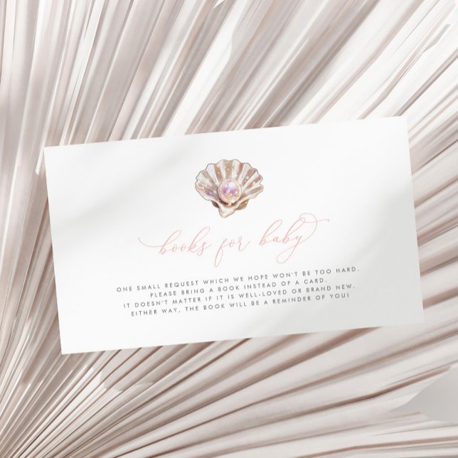 Little Pearl Books For Baby Shower Book Request Enclosure Card (Creator Uploaded)
