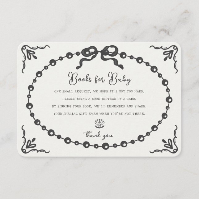 Little Pearl Coquette Bow Books for Baby Insert (Front)