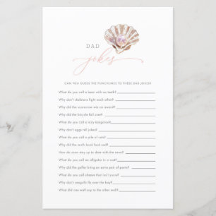 Little Pearl Dad Jokes Baby Shower Game Card