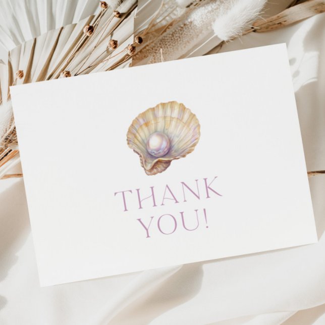 Little Pearl Oyster Baby Shower Thank You Card (Creator Uploaded)