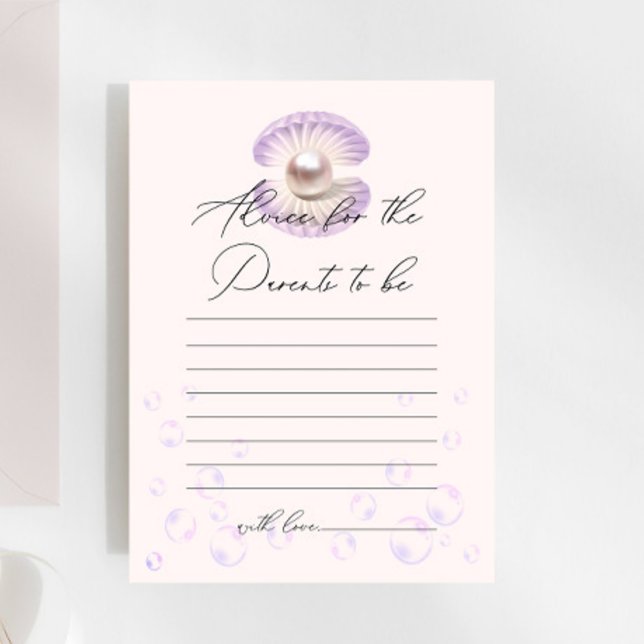 Little Pearl Purple Shell Baby Shower Advice Game (Creator Uploaded)