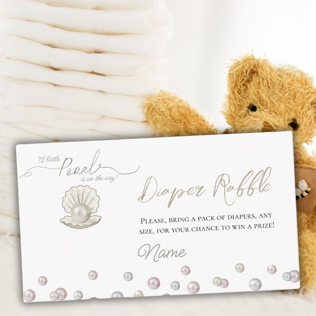 Little Pearl Under the Sea Baby Shower Diaper Game Enclosure Card (Creator Uploaded)
