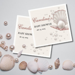 little pearl under the sea baby shower napkin