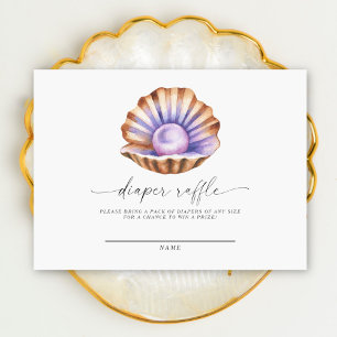 little pearl under the sea shower diaper raffle enclosure card