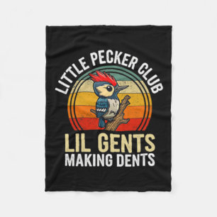 Little Pecker Club Lil Gents Making Dents Funny  Fleece Blanket