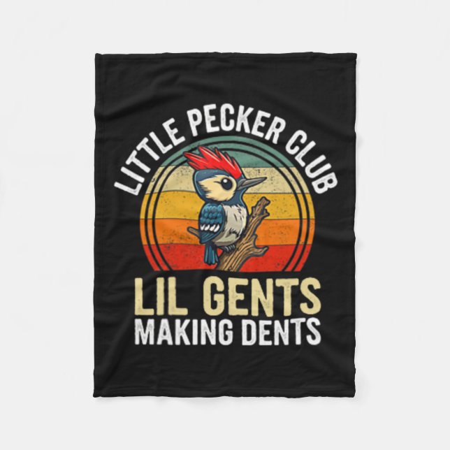 Little Pecker Club Lil Gents Making Dents Funny  Fleece Blanket (Front)