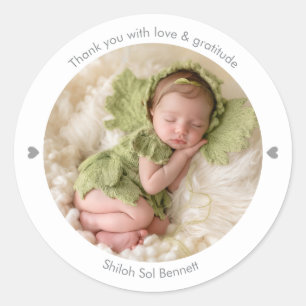 Little Peep & Co. Thank You Classic Round Sticker