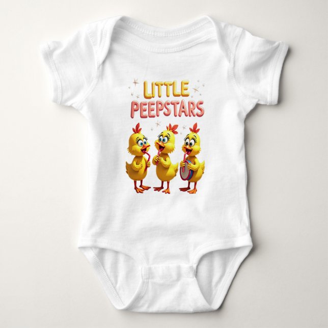 Little Peepstars- Retro Easter Band Vibes Baby Bodysuit (Front)