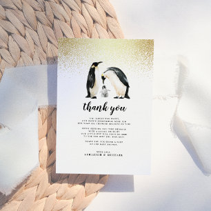 Little Penguin Baby Shower Thank You Card