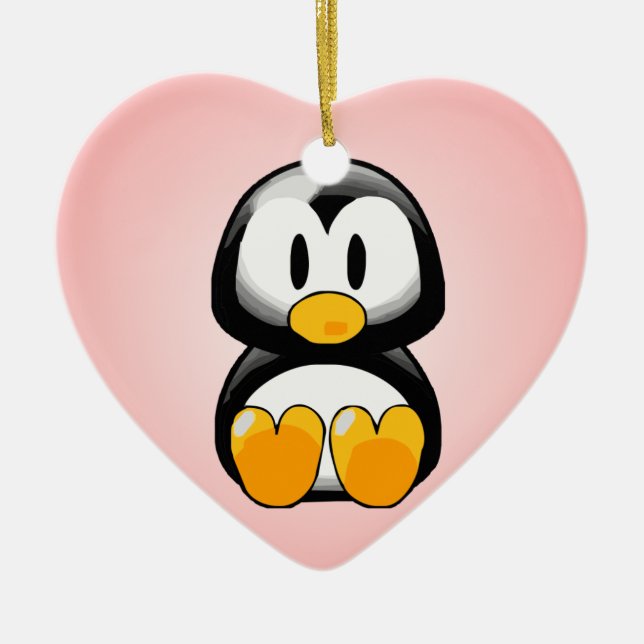 Little Penguin Ceramic Ornament (Front)
