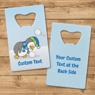 Little penguin getting a snow ball credit card bot