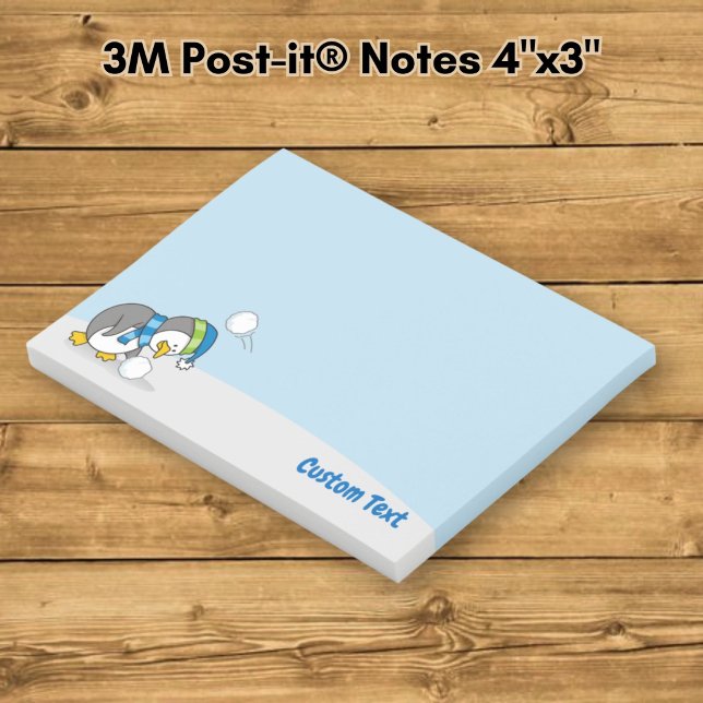Little Penguin Getting a Snow Ball Post-it Notes (Creator Uploaded)
