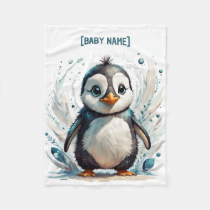 Little Penguin Personalised Fleece Blanket