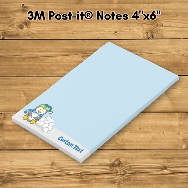 Little Penguin Sitting with Snowballs Post-it Note (Creator Uploaded)