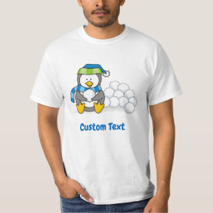 Little Penguin Sitting with Snowballs T-Shirt