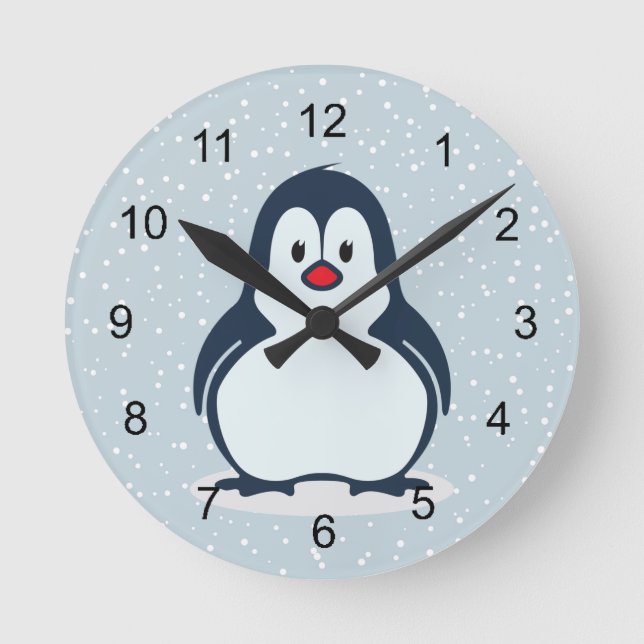 Little Penguin Snowy Design Clock (Front)
