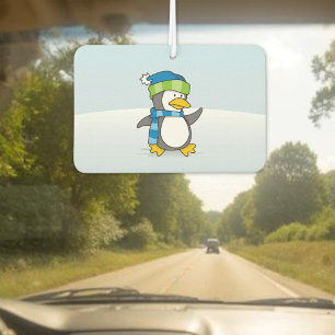 Little penguin walking on snow A little penguin ca Car Air Freshener
