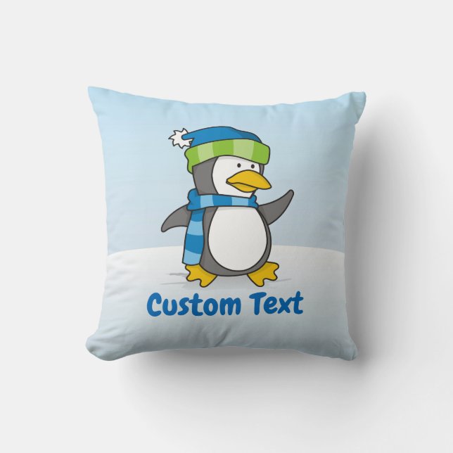 Little penguin walking on snow cushion (Front)