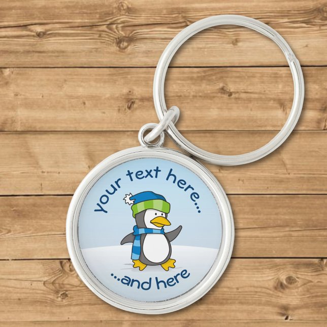 Little penguin walking on snow key ring (Creator Uploaded)