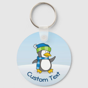 Little Penguin Walking on Snow Keychain