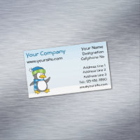 Little penguin walking on snow