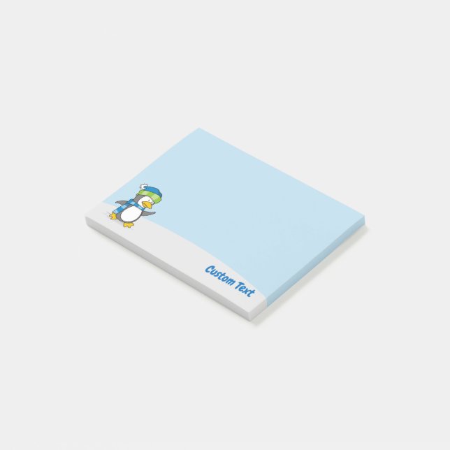 Little Penguin Walking on Snow Post-it Notes (Angled)