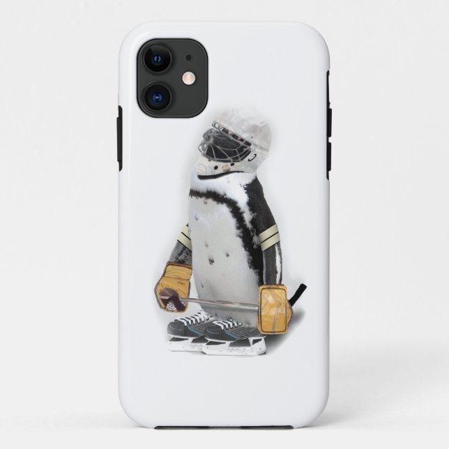 Little  Penguin Wearing Hockey Gear Case-Mate iPhone Case (Back)