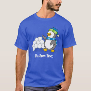 Little Penguin with Snow Balls Waving T-Shirt