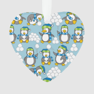 Little penguins background ornament