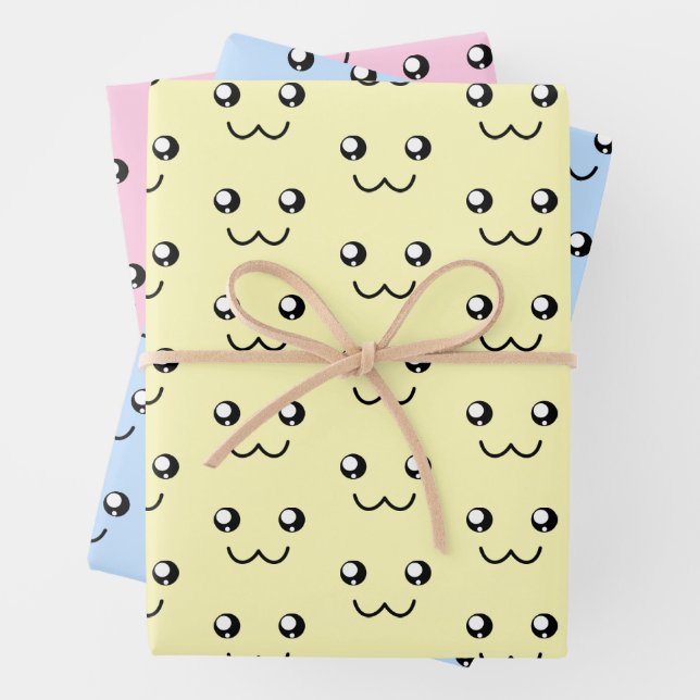 Little Pet Face Wrapping Paper Flat Sheet Set of 3 (In situ)