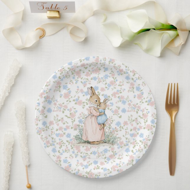 Little Peter Rabbit and Mum Paper Plate (Wedding)