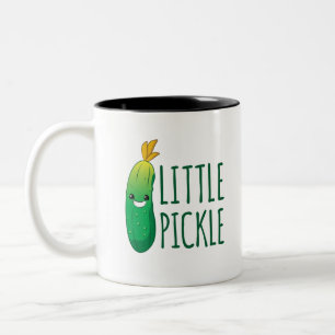Little Pickle Cute Green Pickle Wearing Sunglasses Two-Tone Coffee Mug