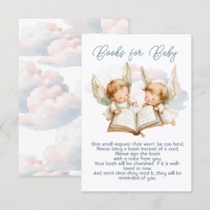 Little Piece of Heaven Angel Twin Books for Baby Invitation