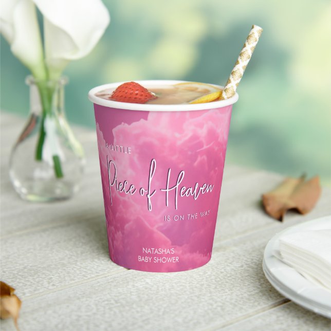 Little Piece of Heaven Baby Girl Shower Paper cup (Insitu)