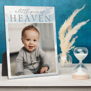 Little Piece of Heaven Baby Photo Cloudy Plaque