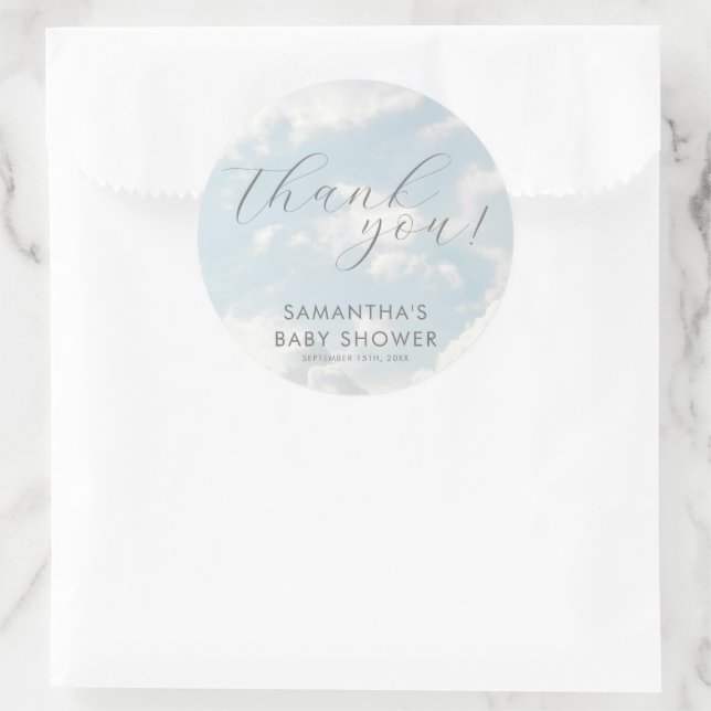 Little Piece of Heaven Baby Shower Dreamy Classic Round Sticker (Bag)