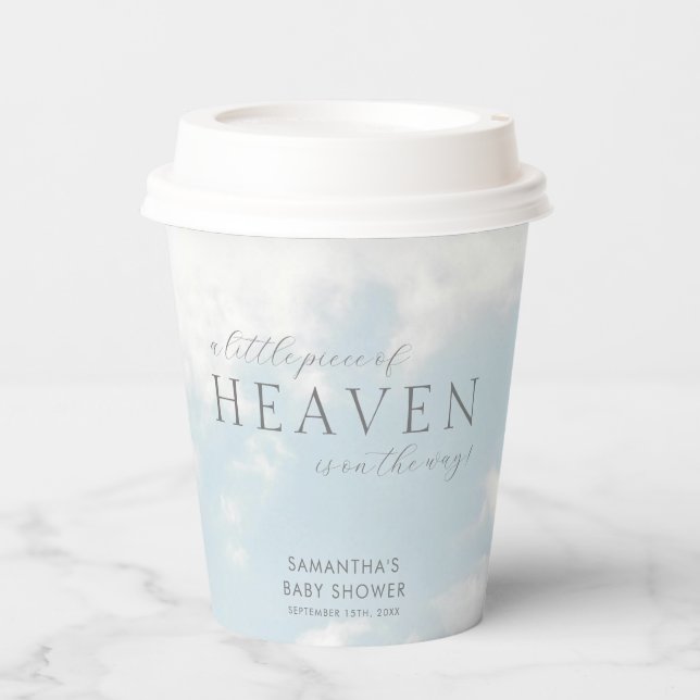 Little Piece of Heaven Baby Shower Dreamy Paper Cups (Front)