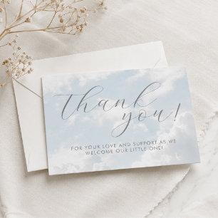 Little Piece of Heaven Baby Shower Dreamy Thank You Card
