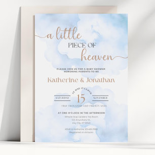 Little Piece of Heaven Baby Shower Invite Editable