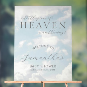 Little Piece of Heaven Baby Shower Welcome Acrylic Sign
