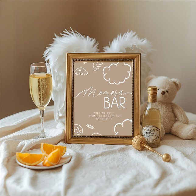 Little Piece of Heaven Beige Momosa Bar Sign Invitation (Little Piece of Heaven Beige Momosa Bar Sign)