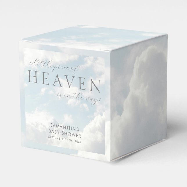 Little Piece of Heaven Custom Baby Shower Classic Favour Box (Front Side)