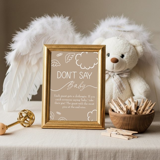 Little Piece of Heaven  Don't Say Baby Game Beige  Invitation (Little Piece of Heaven Don't Say Baby Game Beige)