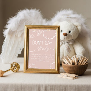 Little Piece of Heaven  Don't Say Baby Game Pink  Invitation