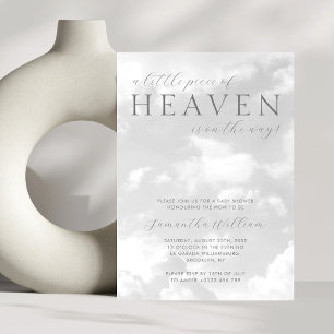 Little Piece of Heaven Gender Neutral Baby Shower Invitation