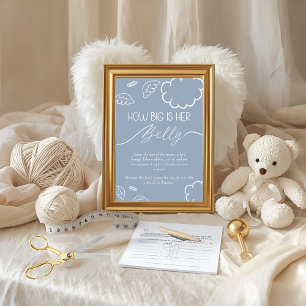 Little Piece of Heaven  How Big Is Her Belly Blue Invitation