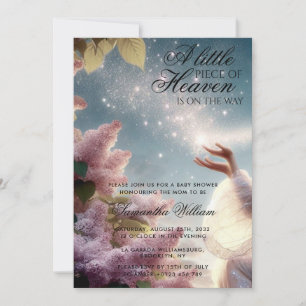Little Piece of Heaven Magical Fairy Baby Shower Invitation