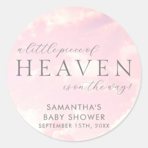 Little Piece of Heaven Pink Baby Shower  Classic Round Sticker