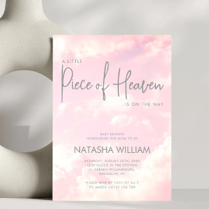 Little Piece of Heaven Pink Clouds Invitation