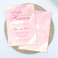 Little Piece of Heaven Pink Cloudy Sky Baby Shower